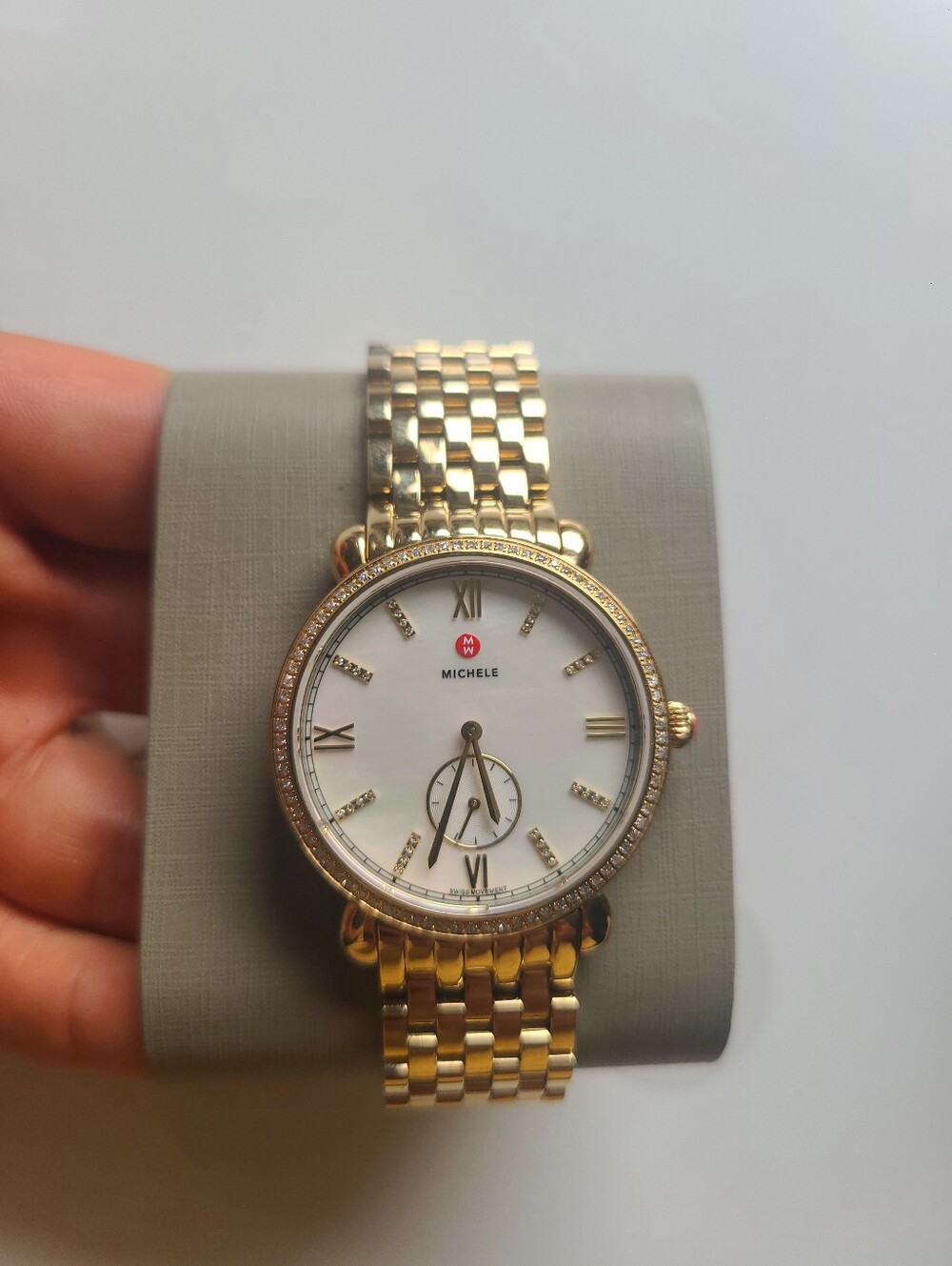 Brand NEW Michele Gracile Gold Diamond MOP Dial Ladies Watch MW26A01B0046